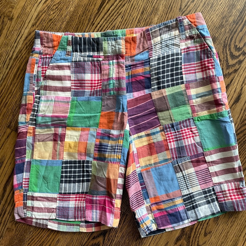 J Crew madras Bermuda shorts size 2